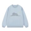 Elephant Print Crewneck Sweatshirt — Light Blue