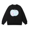 Plaid Apple Crewneck Sweatshirt — Black