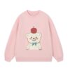 Apple Bear Crewneck Sweatshirt — Pink