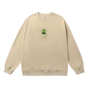 Chic & Playful Hip-Hop Print Sweatshirt — Khaki