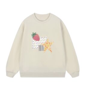Niche Patchwork & Print Sweatshirt — Creamy Apricot