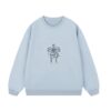 Graffiti-Style Bow Print Sweatshirt — Blue
