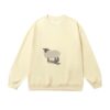 Hand-Drawn Lamb Print Sweatshirt — Pale Yellow
