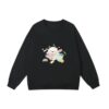 Trendy Sweatshirt With Cute Dog Pattern — Black