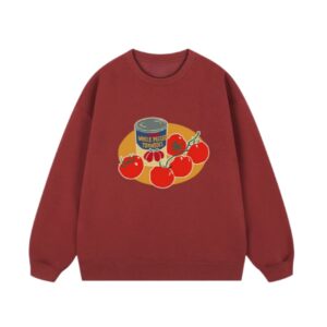 Creative Tomato Print Sweatshirt — Red